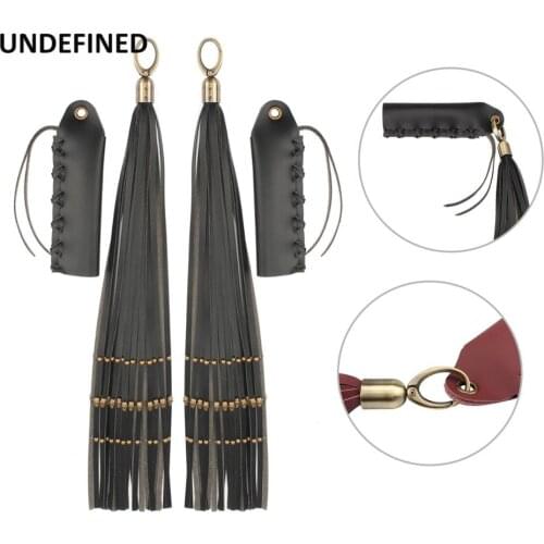 7/8" 25mm Handle Grips Skull Rivet Tassel PU Leather Cover Motorcycle Handlebar Grip Fringe for Harley Dyna Vintage Cafe Racer