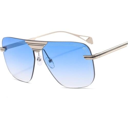 Veshion Rimless Square Luxury Sunglasses Men Women Fashion UV400 Glasses