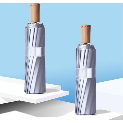 Titanium Silver 16 Bone Three-Fold Umbrella Sun Protection Sunshade Hipster Super Sun Protection UV Protection Female Umbrella