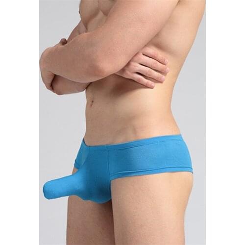 Fashion Men Sexy U Convex Penis Tube Mini Boxers Man Pouch Elephant Jockstrap Underwear Gay Male Sheer Funny Shorts Panties