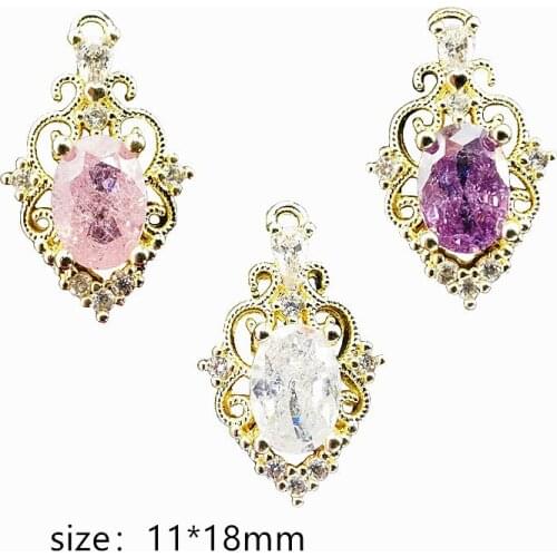 5pcs/pack Korea 3D Nail Art Accessories Alloy luxury Zircon Nail Parts Glitter Rhinestone Charm Jewelry Nail Tips Decorations