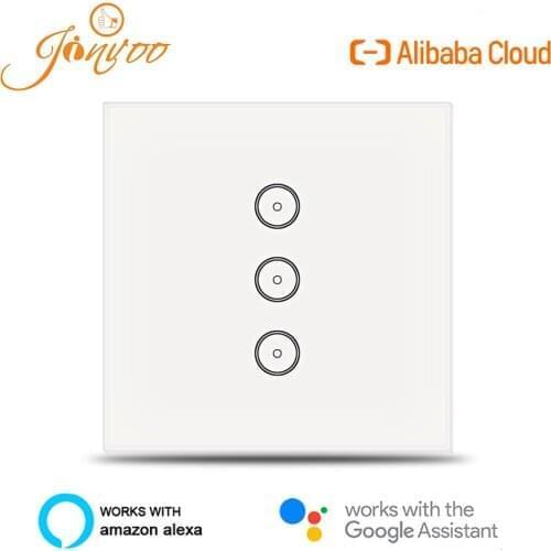 Jinvoo WiFi Smart Switch touch light switch Metal panel EU Work with Alexa and Google Assistant control remote control switch