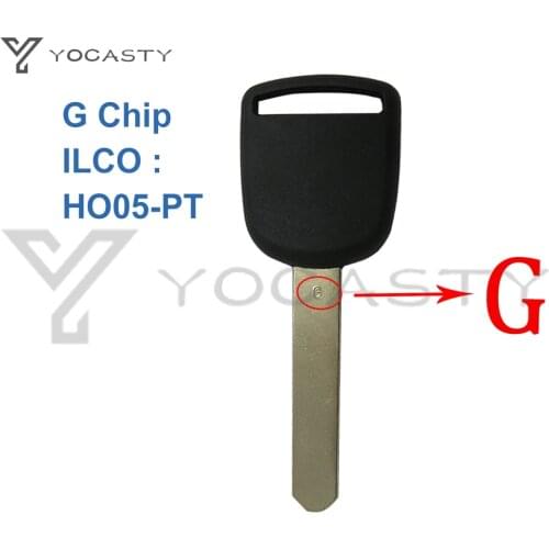 YOCAST 2 PCS New Transponder Key for Honda Accord Civic CRV Fit HR-V Accord Crosstour G Chip Dot Ignition ILCO:HO05-PT No Mark