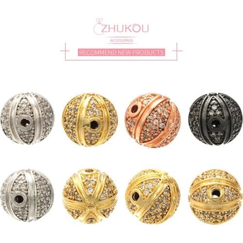ZHUKOU 10x10mm Fashion Openwork Beads for Women Bracelet Necklace Earrings Jewelry Accessories model:VZ214