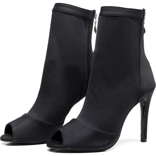 Fashion Party Dance Boots Black Sexy Salsa Dance Shoes Customized Heel 10cm 9cm 8cm 7cm Women Latin Salsa Dance Boots