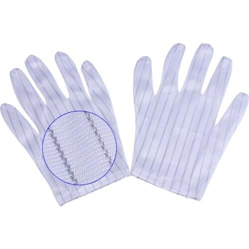 1 Pairs ESD Safe Anti-static Non-slip Striped Gloves PC Computer Repair Working Gloves