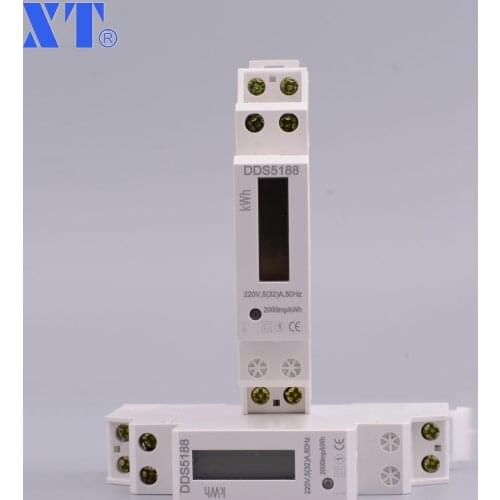 10 Pcs DDS5188 5(32) 230V 50HZ SinglePhase Din Rail KWH Watt Hour Din-rail Energy Meter Tester Monitor Checker XTM18SA