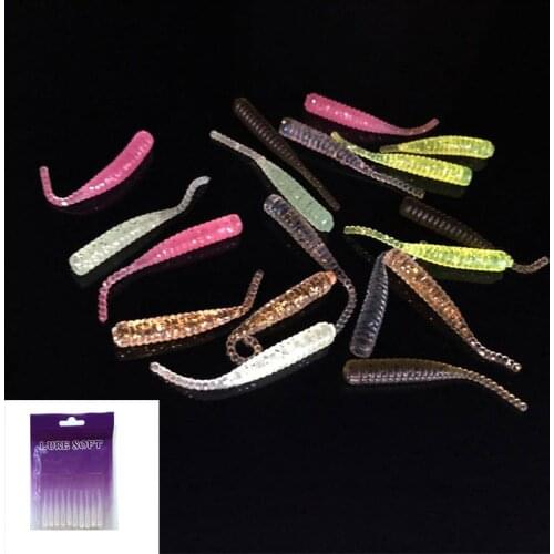 10pcs Worm Soft Fishing Lure 3.5cm 0.3g Multiple Colors Smell Artificial Silicone Bait Pesca Swimbaits Wobblers Fishing Tackle