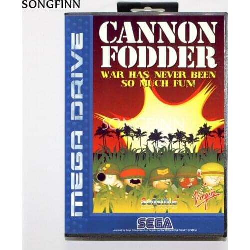 16 bit MD Memory Card With Box for Sega Mega Drive for Genesis Megadrive - Cannon Fodder