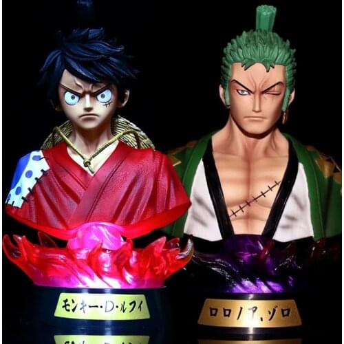 16cm Anime One Piece Figure Wano Country Kimono Sauron Luffy Bust Statue 7 Colors Action Figure Collect Toy Figure