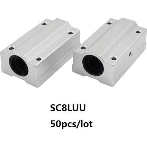 50pcs/lot SC8LUU SCS8LUU Bearing long type linear case unit linear ball bearing blocks for 8mm linear shaft for CNC router
