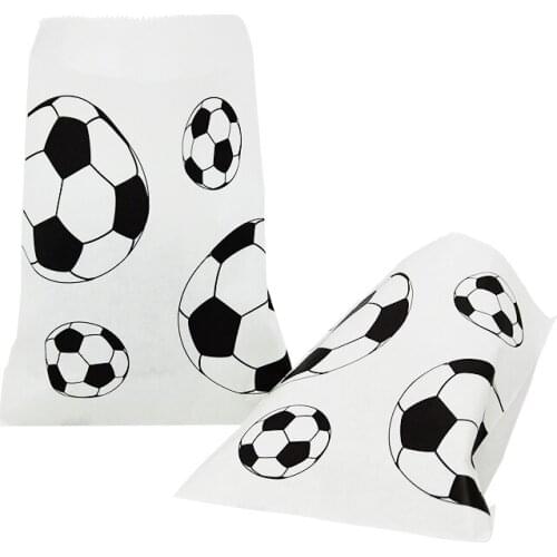 8pcs Soccer Gift Paper Bag Boys Birthday Party Small Tote Candy Bag Package Pack Eco-Friendly
