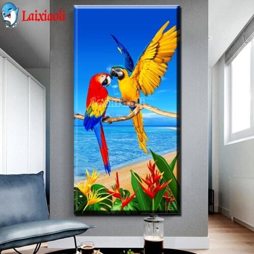 Diamond Painting parrot Birds Flower sea Diamond Embroidery Animal Mosaic Rhinestones Home Decor Cross Stitch Kits large decor