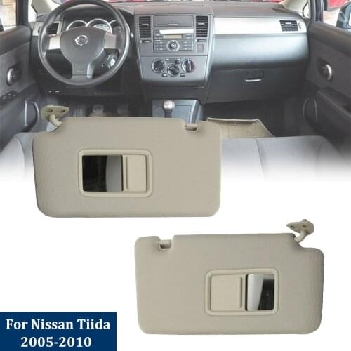 2PCS Auto Inner Sun Visor With Mirror For Nissan Tiida 2005-2012 Interior Sunshade Windscreen Sun Shade Shield Car Replacement
