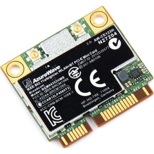 AzureWave Broadcom BCM94352HMB 802.11ac 867Mbps Wireless-AC WLAN+Bluetooth BT 4.0 Half Mini PCI-E Wireless Wifi card AW-CE123H