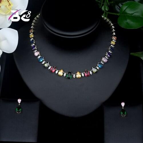 Be 8 High Quality Water Drop AAA Cubic Zirconia Wedding Bridal Necklace Jewelry Sets Luxury Brides Jewelry Accessories S431