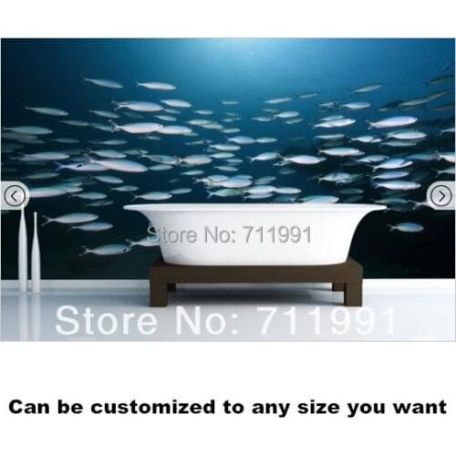 Free shipping custom 3D large murals sofa aisle bedroom background wallpaper Fish School Wall Mural wallpaper