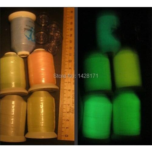 Simthread Brand hot selling 1000m nylon glow in the dark thread embroidery thread with free shipping