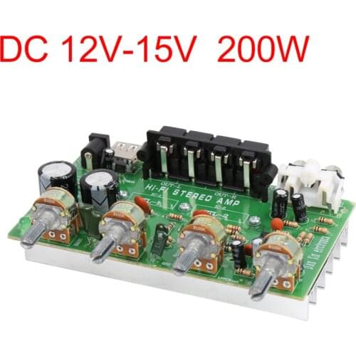 DC 12V-15V 200W Hi-Fi Audio Stereo Power Amplifier Board for Motorcycle Car
