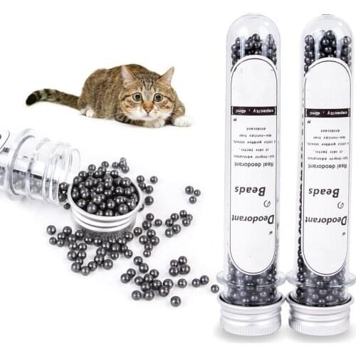45ml Black Bamboo Charcoal Activated Carbon Deodorizing Beads Fresh Deodorant for Cat Litter Odor Eliminator Cleaner Beads