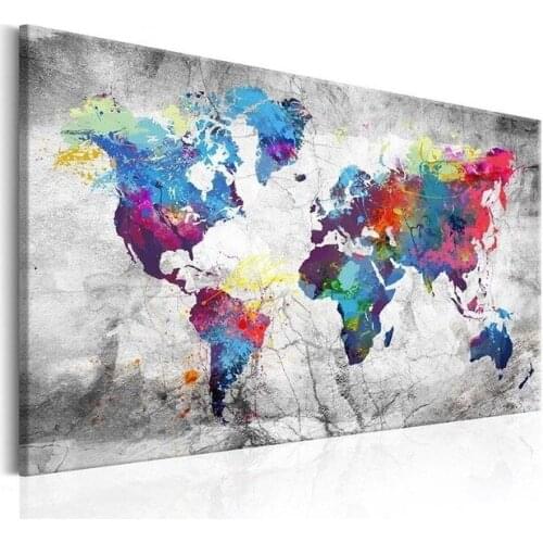 Home Decoration Canvas Painting Wall Painting World map posters and prints for wall decoration home office hotel public wall