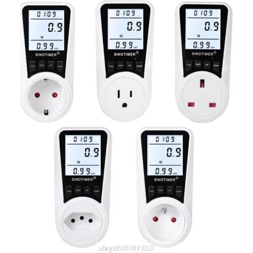 Electricity Usage Monitor Digital Wattmeter AC Power Meter 110V-230V Energy Meter Socket Monitor EU/US/UK/BR A01 21 Dropship