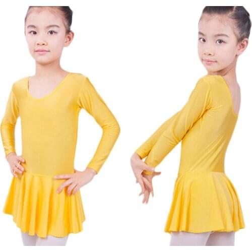 Long sleeved Spandex Gymnastics Leotard for Girls Ballet Dress Clothing Kids Dance Wear
