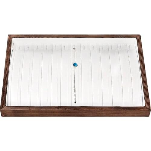 Top Sale Brown puls White wooden jewelry display tray multi-specification customizable for Necklace ring bracelace