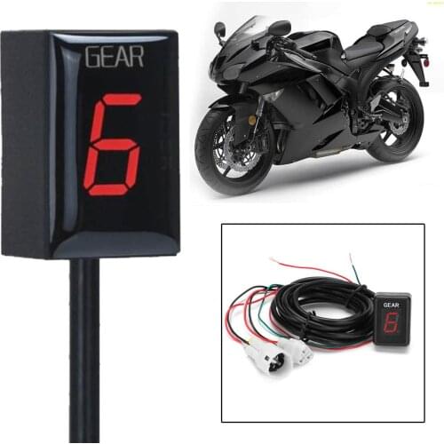 Gear Indicator Motorcycle LCD 1-6 Level Gear Indicator Digital Gear Meter Waterproof For Kawasaki Ninja 250R 300 400R 650 1000