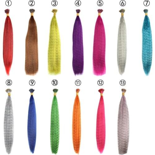 Hair-Extension Rainbow Colored Strands of Hair Tresses Synthetic Kanekalon Omber Fake Hair for Girl(1.99 USD/10 pieces