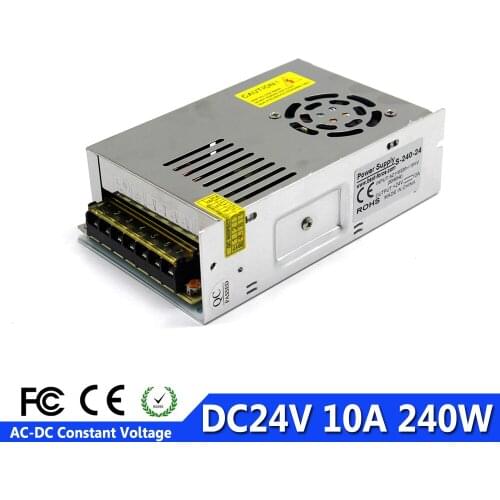 Best quality 24V DC Power Supply Switching 10A 240W Driver AC 100-240V Input to DC24V SMPS for LED Strip Light CCTV 3D Printer