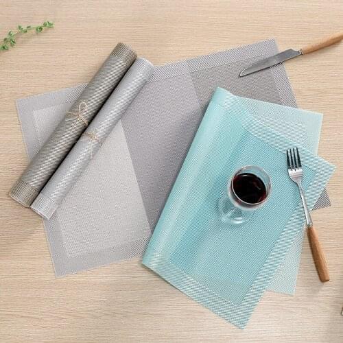 6 pieces PVC Placemats Table Mat Waterproof Tablecloth Coasters Pads Napkin Heat Insulation Table Pads 45x30cm