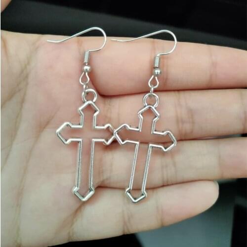 Round Shaped Silver color Star Earrings Simple Metal Vintage Earrings For Women Fashion Jewelry Girls Earring brincos