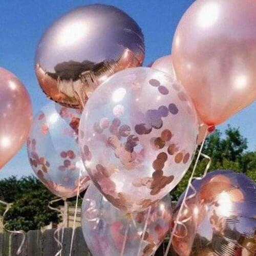 10inch rose gold latex balloon 12inch rose gold confetti balloon wedding Anniversary decoration birthday party supplies globos