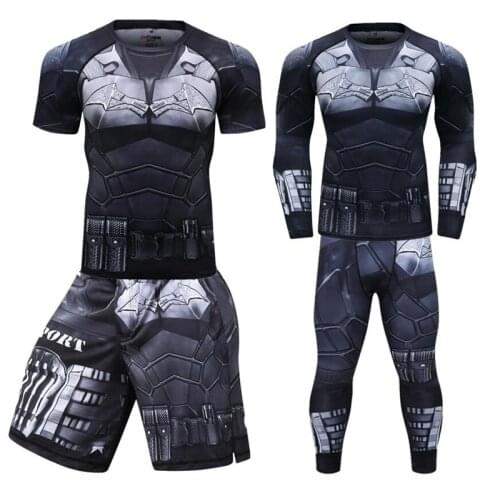 Men Compression Sports Suit Quick Dry Breathing MMA Fitness Training Kit Rashguard Men Sportswear Running Sportswear clothing