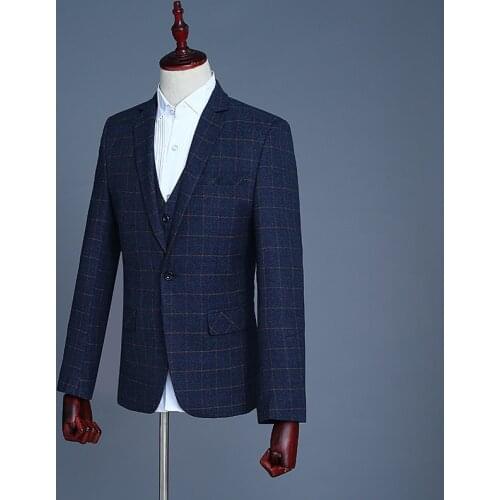 Men 3 Piece Suit Stage Chair Vest Three-piece Set coats pants vest Suits Slim Fit single breasted Men Suit