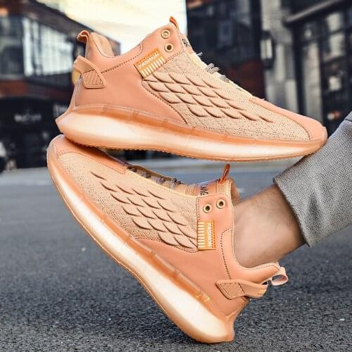 Male Fashion knitting sapatos men on Light para spring shoe Breathable trainers leisure zapatos casuales 2020 solid breathable