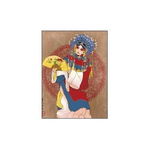 Opera characters Chinese style Top Quality Embroidery Needlework 14CT Unprinted Cross Stitch Kits DIY Arts Handmade Home Decor