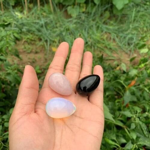 Opal Gemstones Crystal Egg 3Pcs/Set Quartz Smooth Stone Crafts Home Decoration Crystals Stones And Crystals Home Collection