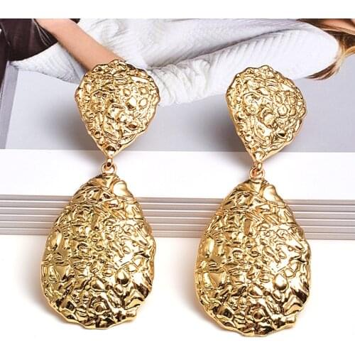 Wholesale Gold Metal Long Drop Earrings Fashion Trend Jewelry Accessories For Women