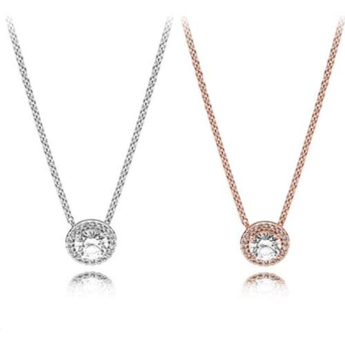 Baofu New 925 Sterling Silver Necklace 2 Color Shiny Valentine Necklace Gifts Provide Exquisite Jewelry for Original Women