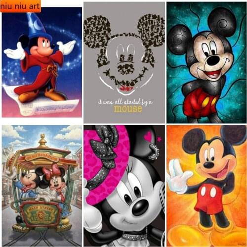 Full Square 5D Diamond Embroidery Cartoon Sea Mickey Mouse Diamond Painting Cross Stitch Kits Full Square Needlework Rhinestone