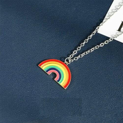 Rainbow Necklace The Rainbow After Wind and Rain Means Beauty and Luck. Ladies Jewelry Long Pendent Necklace Is Simple Versatile