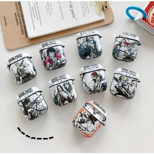 Luxury Japanese cartoon figure One Piece For Apple AirPods 2 1 Pro Charging Soft IMD Cover Wireless Bluetooth Earphone Case