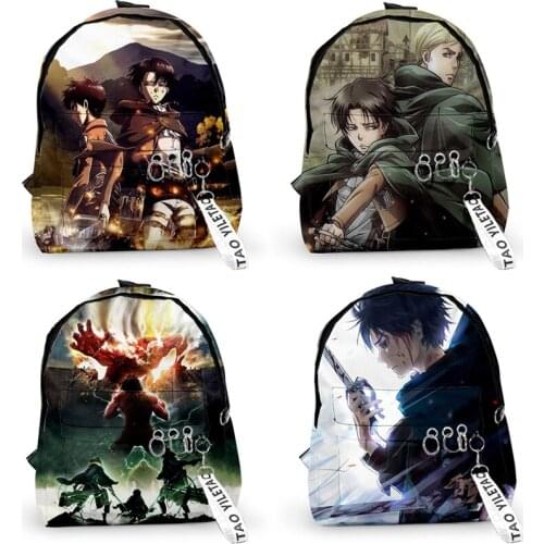 Attack on Titan 3D Backpack Shingeki No Kyojin Manga Notebook Backpack Kids School Bags Boys Girls Outdoor Travel Bags
