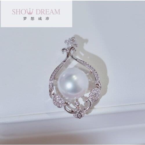 SHOWDREAM S925 Silver Zircon Natural Seawater Pearl Pendant Jewelry Fashion for Girl