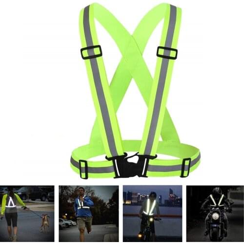 Reflective Vest Running Gear Adjustable Safety Vest Outdoor Reflective Belt High Visibility for Night Cycling Motorcycle Dog