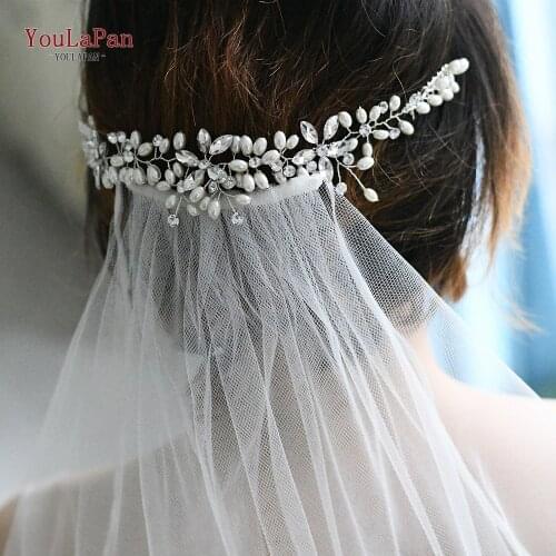 TOPQUEEN HP128 Wedding Hair Accessories Pearl Hairband Bride Hair Clip Bridesmaids Tiaras Crown Wedding Headband Hair Comb