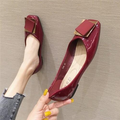 Women Ballet Flats Fashion Square Toe Single Shoes Woman Casual Flat Heel Shoes Spring Autumn Newest Shallow Lady Zapatos
