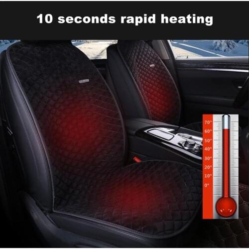 Universal Car Heating Cushion 12V 24V Plush Front Single Seat Car Seat Cushion Winter Household Cushion Heated Seat Cushion